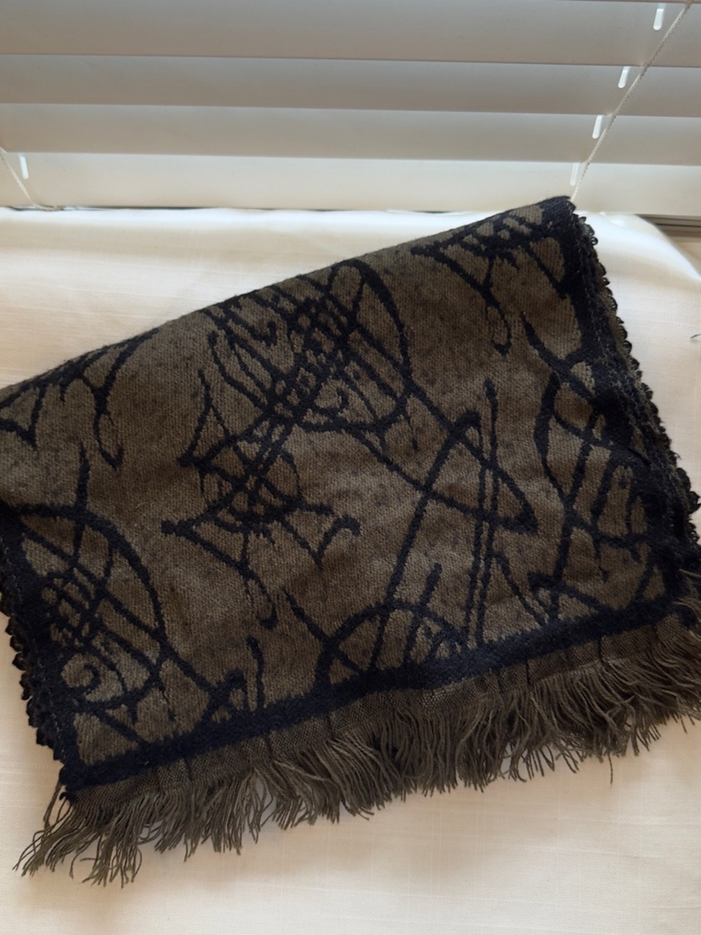 100% Authentic Vivienne Westwood Graffiti Orb Wool Blend Scarf - Made in Italy - Picture 3 of 7